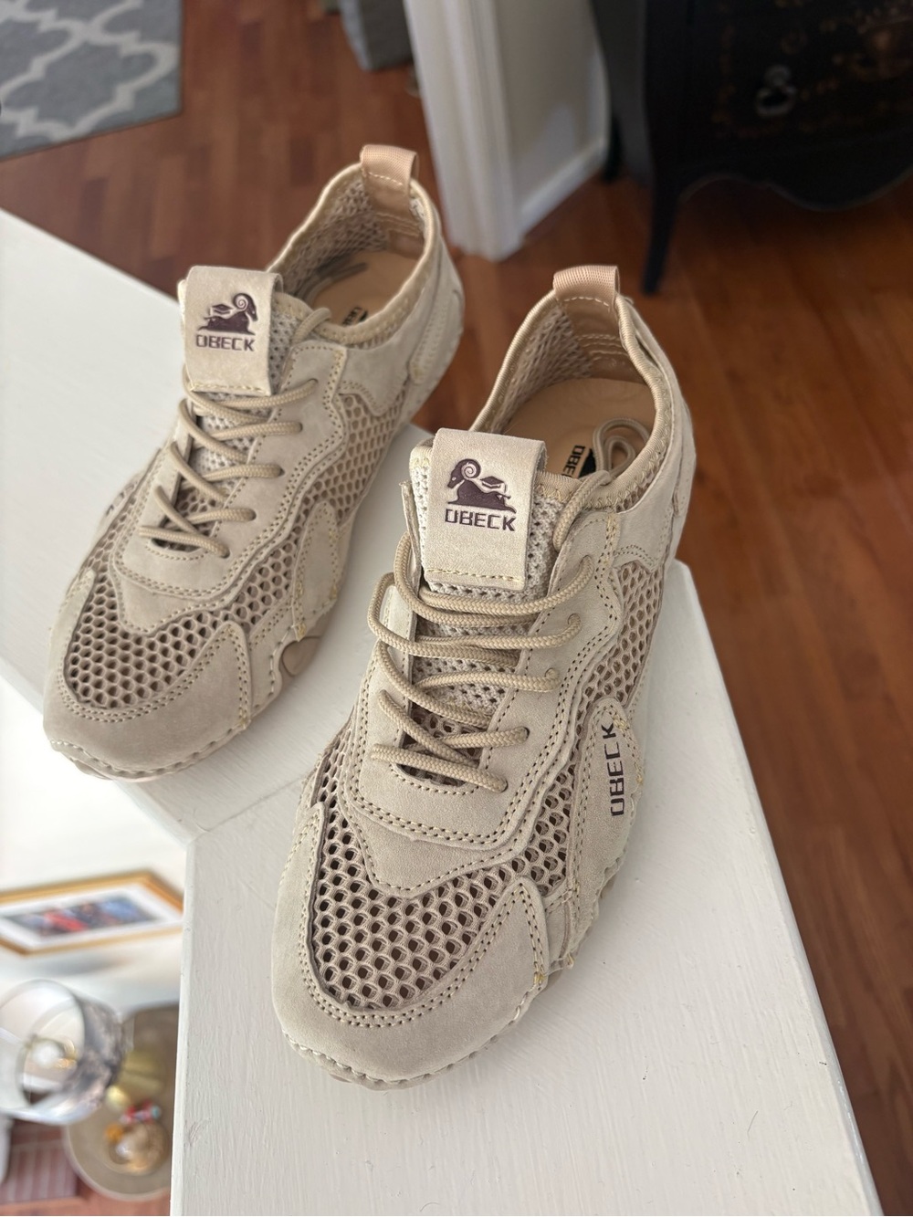 Women’s Beige Mesh Lightweight Sneakers
